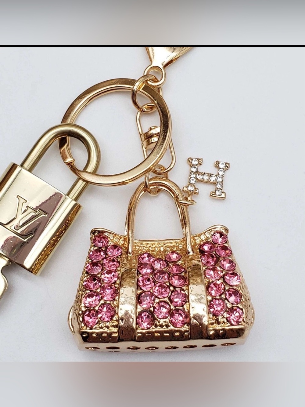 Louis Vuitton lock and key with key chain